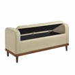 Lexicon Brigitte Fabric Lift Top Storage Bench in Light Brown