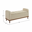 Lexicon Brigitte Fabric Lift Top Storage Bench in Light Brown