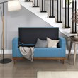 Lexicon Brigitte Fabric Lift Top Storage Bench in Blue
