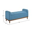 Lexicon Brigitte Fabric Lift Top Storage Bench in Blue