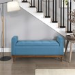 Lexicon Brigitte Fabric Lift Top Storage Bench in Blue