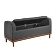Lexicon Brigitte Fabric Lift Top Storage Bench in Dark Gray