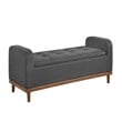 Lexicon Brigitte Fabric Lift Top Storage Bench in Dark Gray