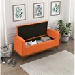 Lexicon Brigitte Fabric Lift Top Storage Bench in Orange