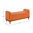 Lexicon Brigitte Fabric Lift Top Storage Bench in Orange