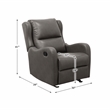 Lexicon Durant Faux Leather Glider Manual Recliner in Gray