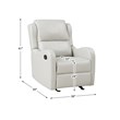 Lexicon Durant Faux Leather Glider Manual Recliner in Taupe