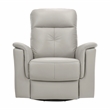 Lexicon Bristow Leather Match Swivel Glider Reclining Chair in Silver