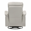 Lexicon Bristow Leather Match Swivel Glider Reclining Chair in Silver