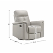 Lexicon Bristow Leather Match Swivel Glider Reclining Chair in Silver