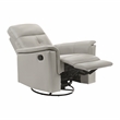 Lexicon Bristow Leather Match Swivel Glider Reclining Chair in Silver