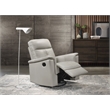 Lexicon Bristow Leather Match Swivel Glider Reclining Chair in Silver