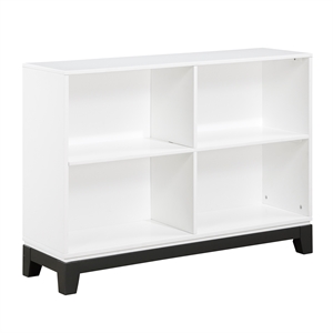 Lexicon Garretson 4-Shelves Wood Bookcase in 2-tone finish (White and Gray)