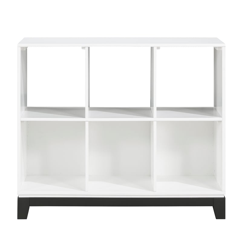 Lexicon Garretson 6-Shelves Wood Bookcase in 2-tone finish (White and Gray)