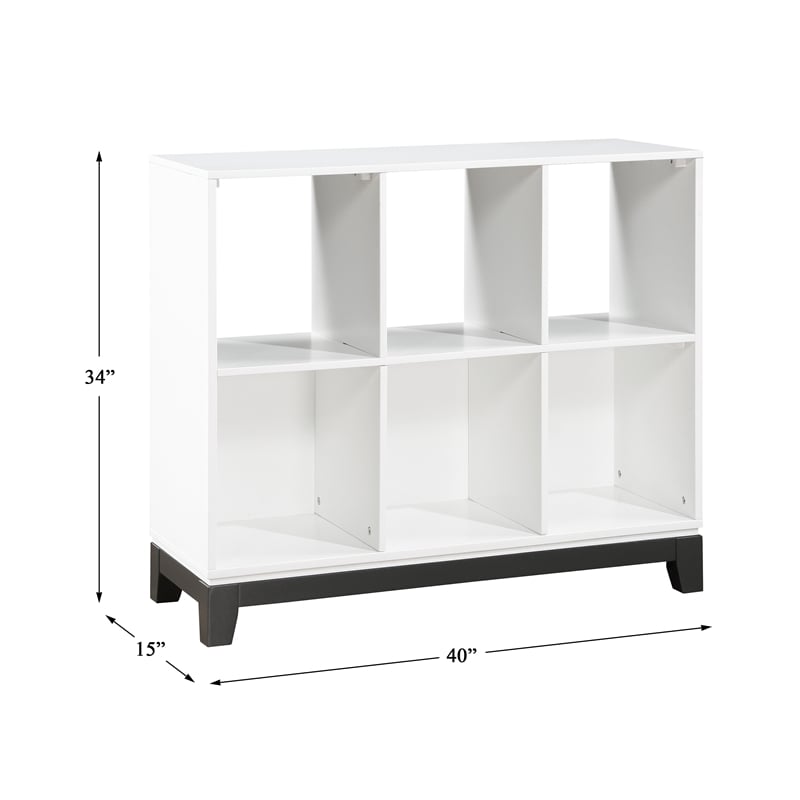 Lexicon Garretson 6-Shelves Wood Bookcase in 2-tone finish (White and Gray)