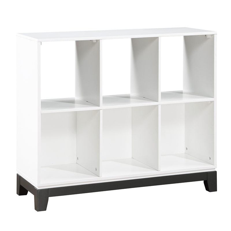 Lexicon Garretson 6-Shelves Wood Bookcase in 2-tone finish (White and Gray)