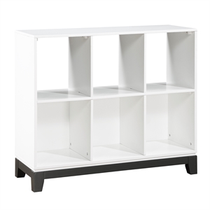 Lexicon Garretson 6-Shelves Wood Bookcase in 2-tone finish (White and Gray)