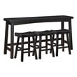 Lexicon Caspian 4-Piece Pack Wood Counter Height Set in Black