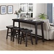 Lexicon Caspian 4-Piece Pack Wood Counter Height Set in Black