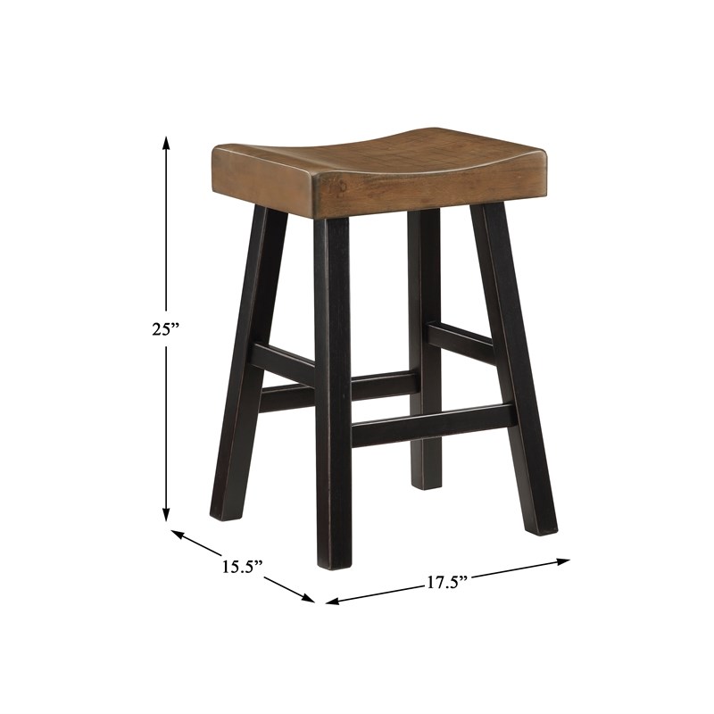 Lexicon Caspian 4-Pcs Pack Wood Counter Height Set in 2-Tone (Black and Brown)