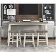 Lexicon Caspian 4-Pcs Pack Wood Counter Height Set in 2-Tone (White and Coffee)