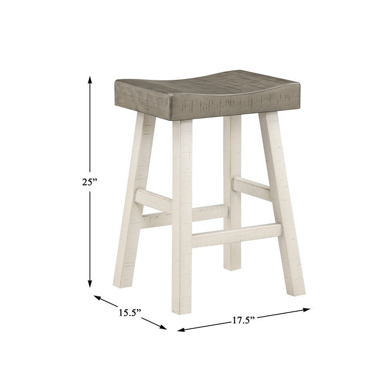 Lexicon Caspian 4-Pcs Pack Wood Counter Height Set in 2-Tone (White and Coffee)