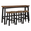 Lexicon Caspian 4-Pcs Pack Wood Pub Height Set in 2-Tone (Black and Brown)