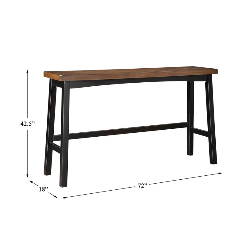 Lexicon Caspian 4-Pcs Pack Wood Pub Height Set in 2-Tone (Black and Brown)