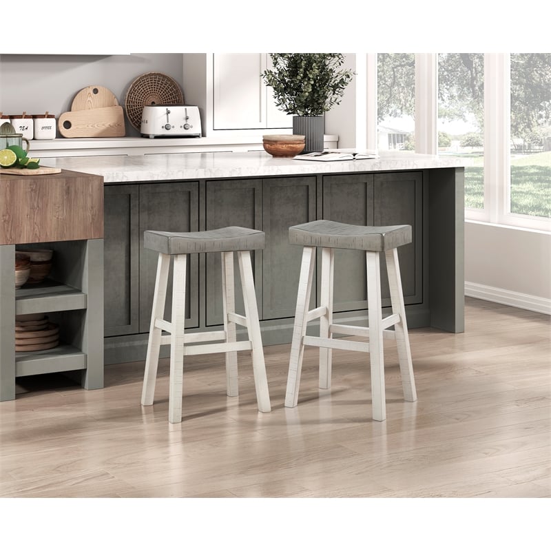 Lexicon Caspian 4-Pcs Pack Wood Pub Height Set in 2-Tone (White and Coffee)