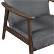 Lexicon Landers Wood and Velvet Accent Chair in Dark Grey