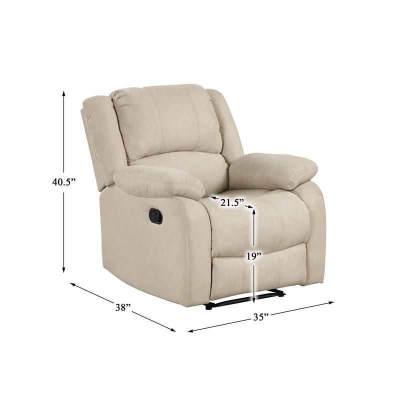 Lexicon Fairview Fabric Manual Recliner in Oatmeal