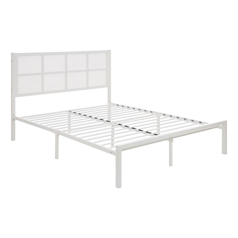 Lexicon Sanibel Metal Frame King Metal Platform Bed in White