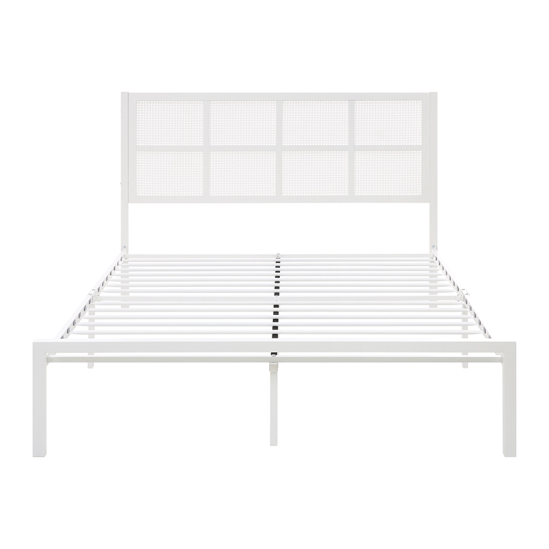 Lexicon Sanibel Metal Frame Queen Metal Platform Bed in White