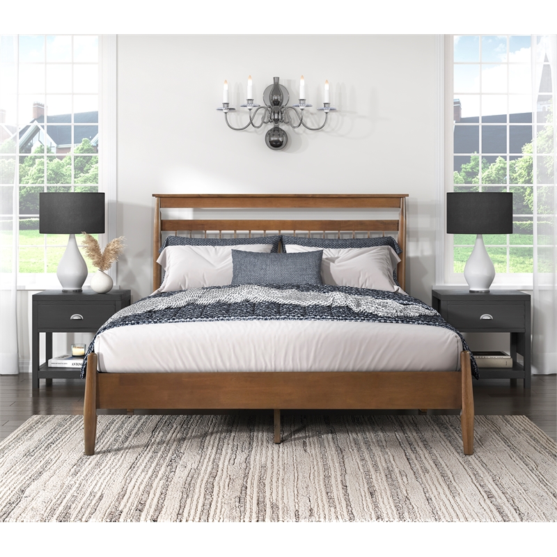 Lexicon Arlo Wood Queen Platform Bed in Chestnut