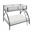 Lexicon Bailey Metal Frame Twin over Full Metal Bunk Bed in Black