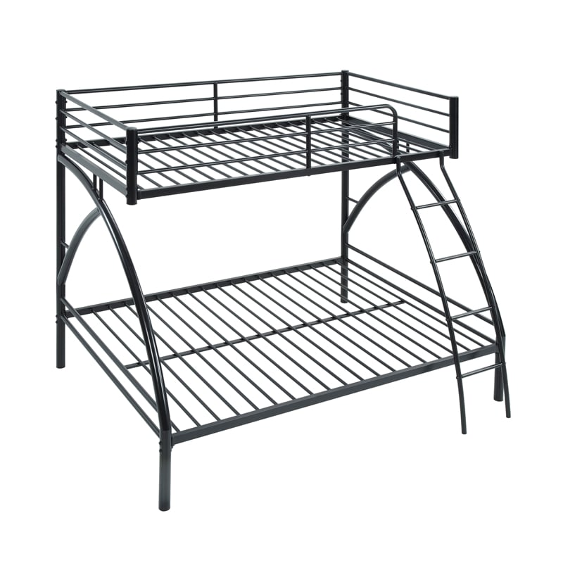 Lexicon Bailey Metal Frame Twin over Full Metal Bunk Bed in Black
