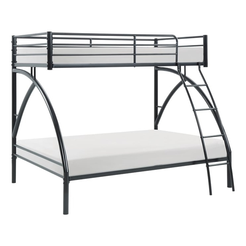 Lexicon Bailey Metal Frame Twin over Full Metal Bunk Bed in Black