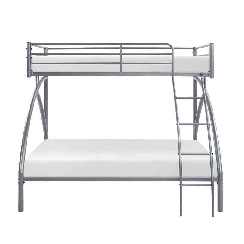 Lexicon Bailey Metal Frame Twin over Full Metal Bunk Bed in Gray