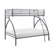 Lexicon Bailey Metal Frame Twin over Full Metal Bunk Bed in Gray