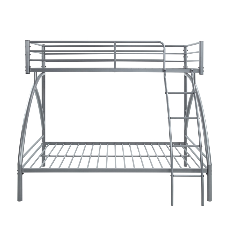 Lexicon Bailey Metal Frame Twin over Full Metal Bunk Bed in Gray