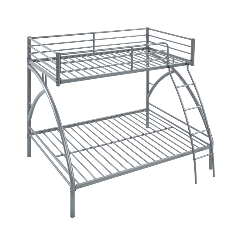 Lexicon Bailey Metal Frame Twin over Full Metal Bunk Bed in Gray