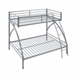 Lexicon Bailey Metal Frame Twin over Full Metal Bunk Bed in Gray