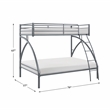 Lexicon Bailey Metal Frame Twin over Full Metal Bunk Bed in Gray