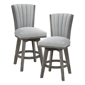 Lexicon Corvallis Velvet Swivel Counter Height Chair in Gray