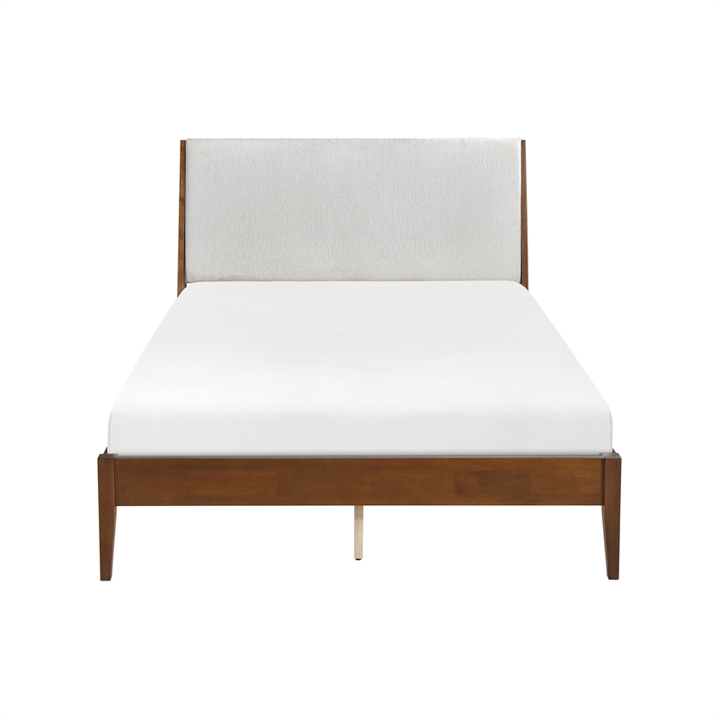 Lexicon Jasper Chenille Full Platform Bed in Light gray