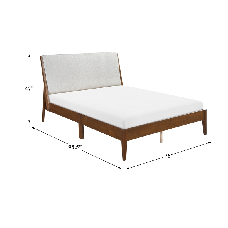 Lexicon Jasper Chenille California King Platform Bed in Light gray