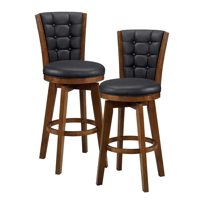 Lexicon Medford Faux leather Swivel Pub Height Chair in Black