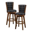 Lexicon Medford Faux leather Swivel Pub Height Chair in Black
