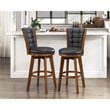 Lexicon Medford Faux leather Swivel Pub Height Chair in Black