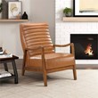 Lexicon Rupert Faux leather Accent Chair in Matt brown
